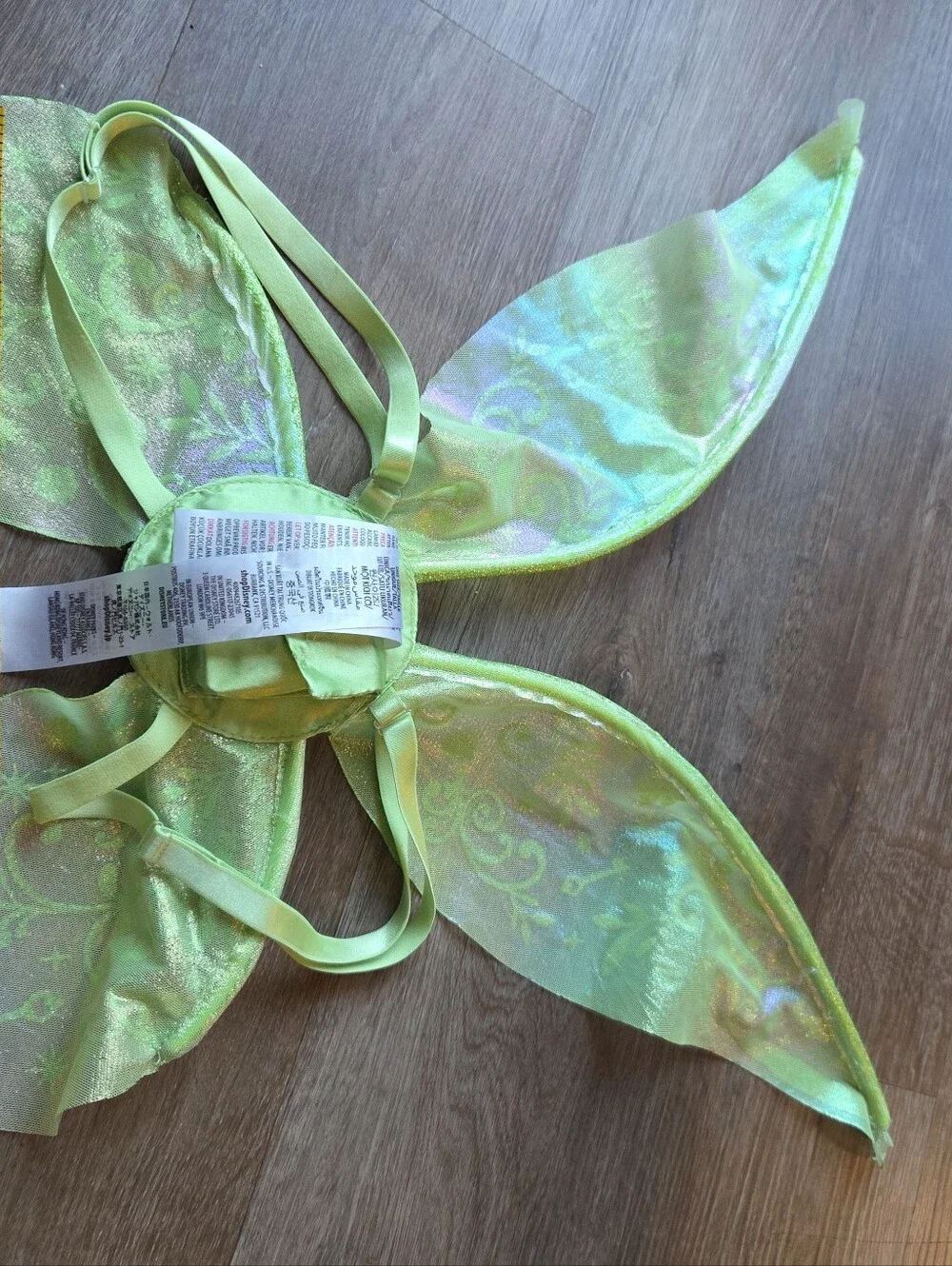 Disney Store Tinkerbell Light Up Green Fairy Wings Costume Kids OS *Works great!